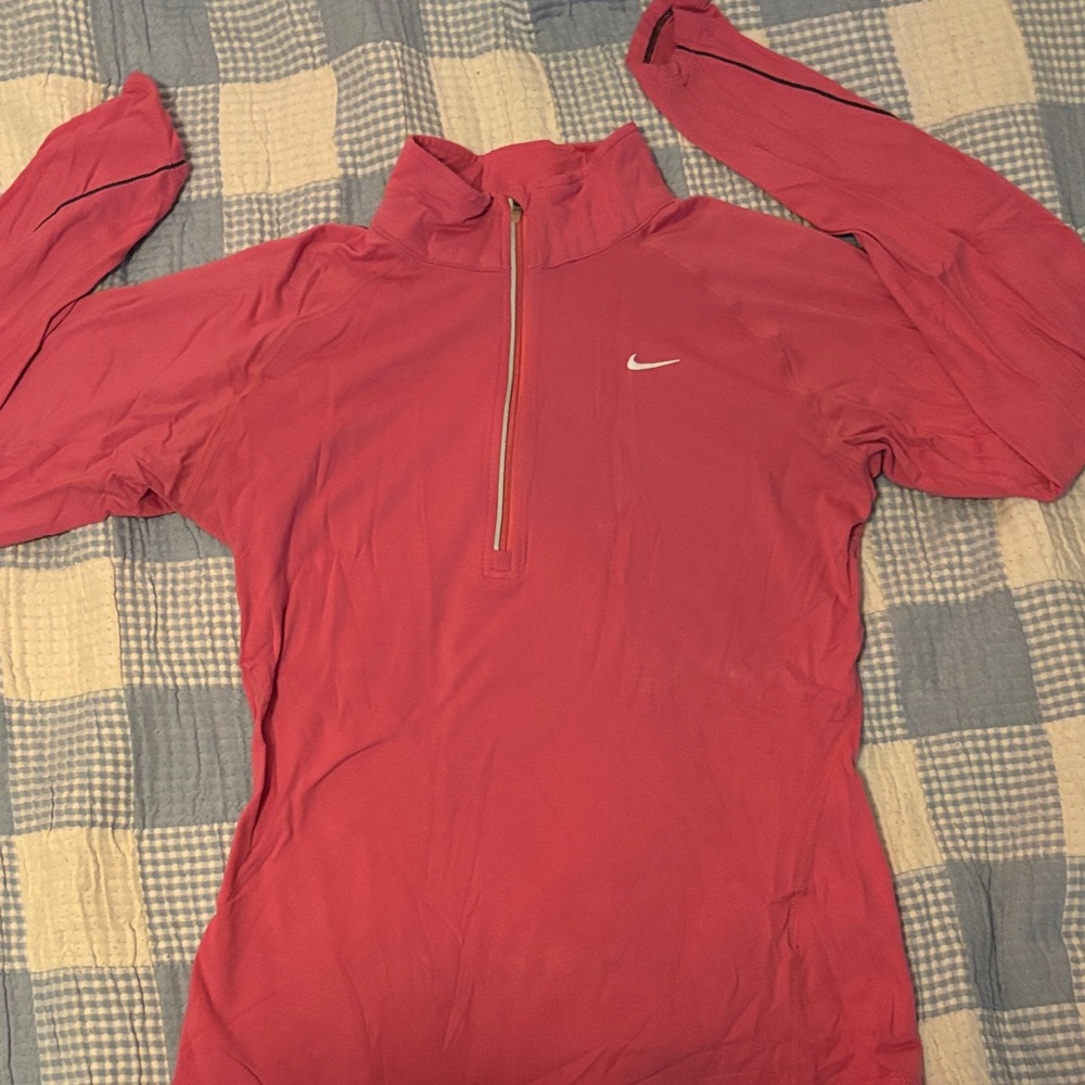 Nike Pink Long Sleeve Half-Zip Top
